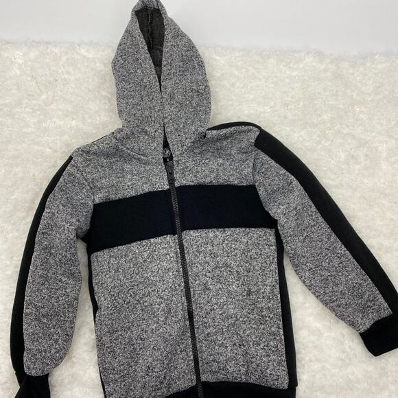 Jamplay Boys Gray Black Long Sleeve Full Zipper Hoodie Sweater Top NEW Size 4 - Picture 1 of 5